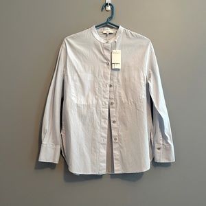 Vince Relaxed Band Collar Blouse - XS